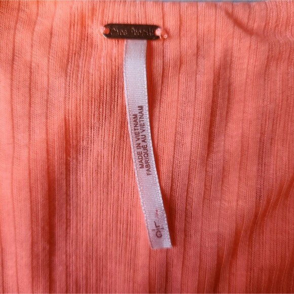 Free People Just a fling coral o-ring halter tank large boho breathable … - Picture 5 of 5